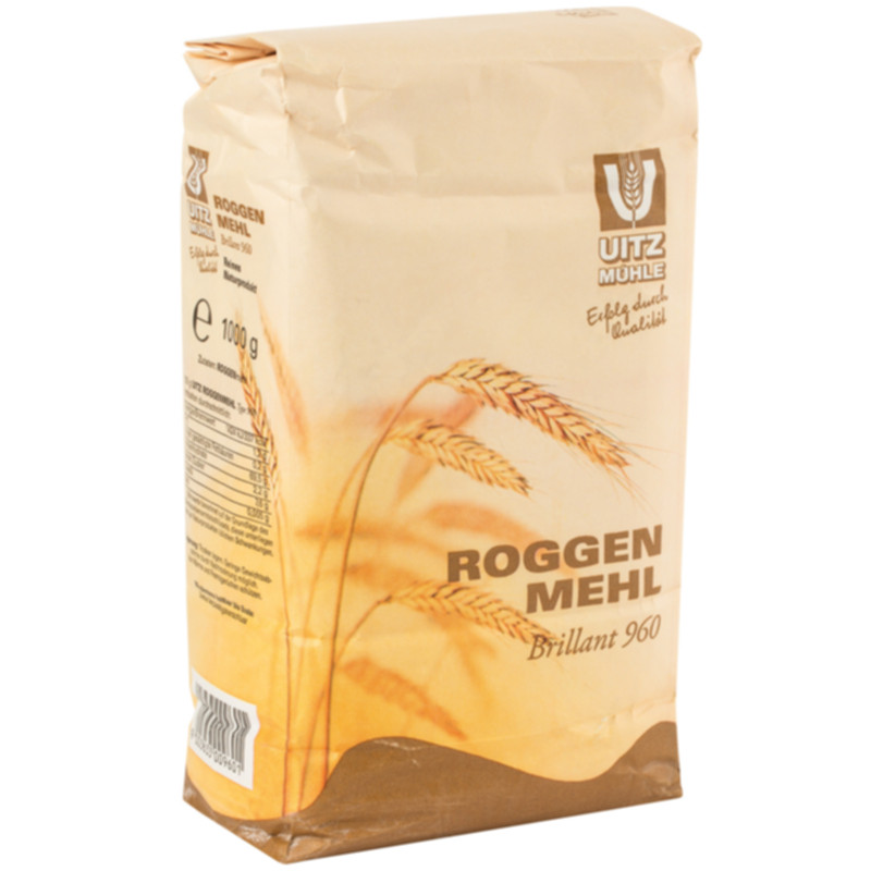 Uitz Roggenmehl T960 1 kg kräftiges Roggenmehl für Brot und herzhafte Backwaren